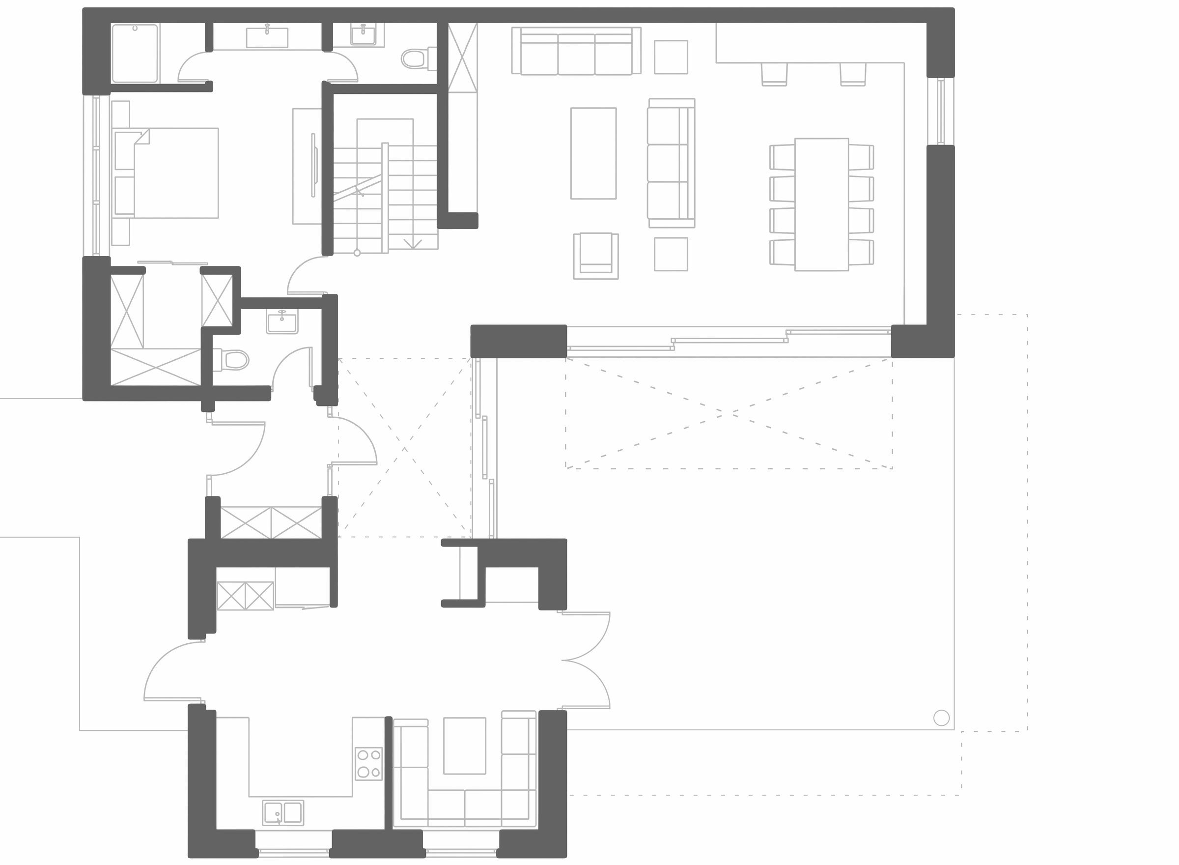 Architectural floor plan of Bodrum villa by Artu Architecture
