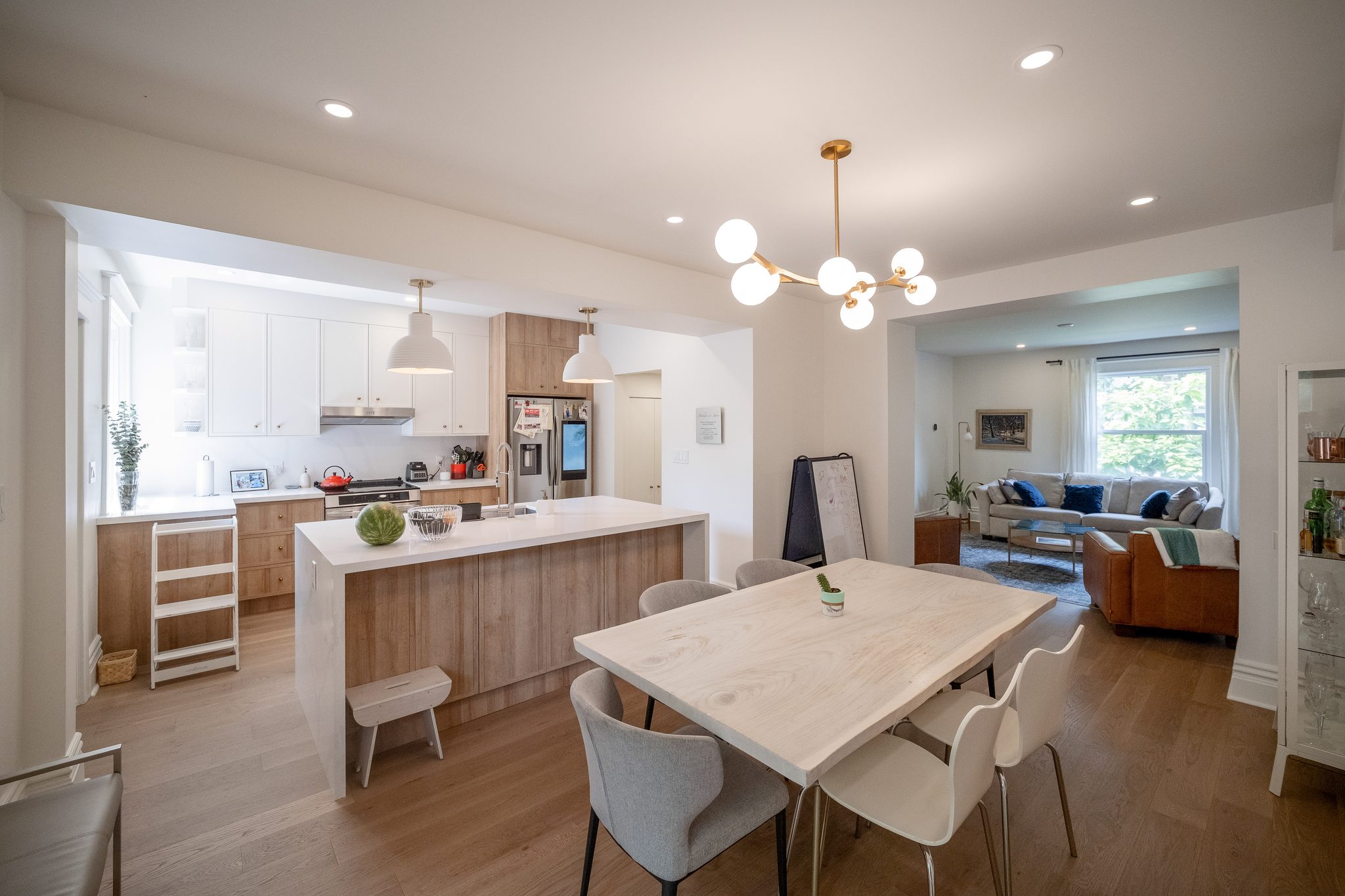 Open-concept kitchen and dining after whole-home renovation near High Park, Toronto, by Doty Construction