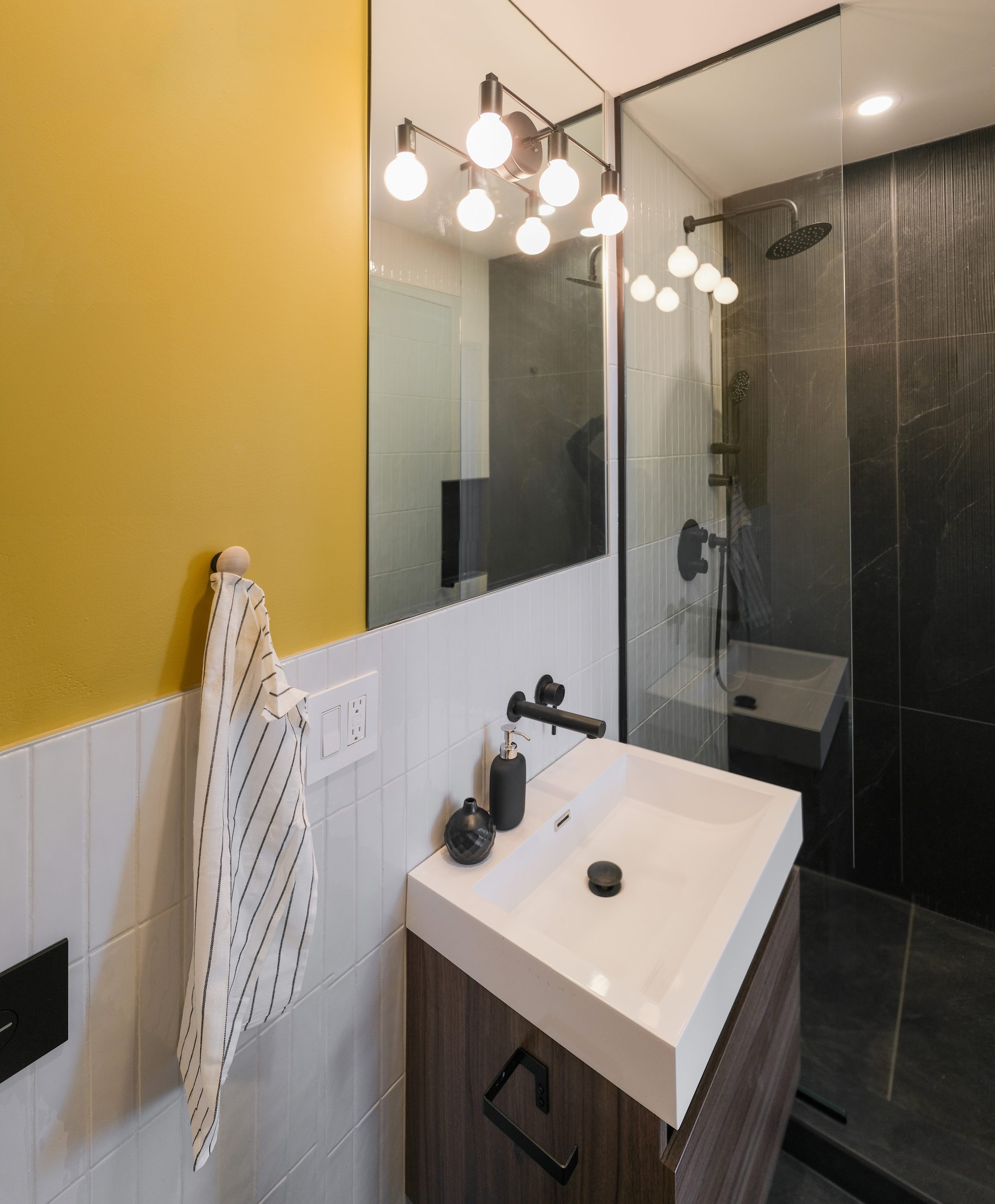 Modern ensuite bathroom at Junction House, Toronto